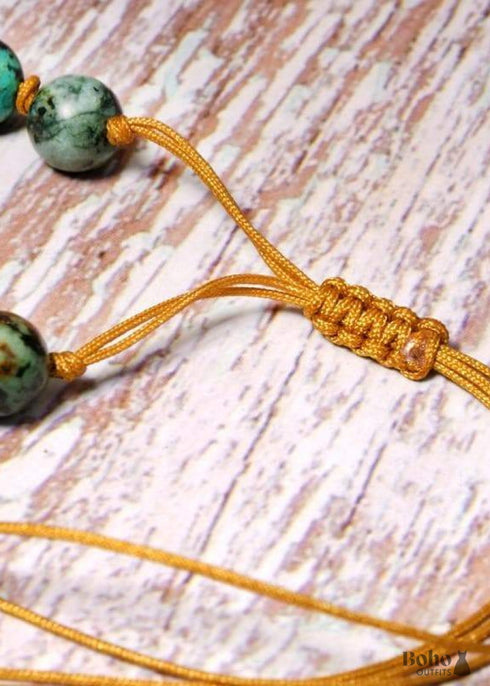 Boho Necklace, Blue Turquoise Breads